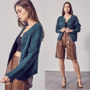 BNWT DO+BE Cardigan Sweater, Deep Ocean